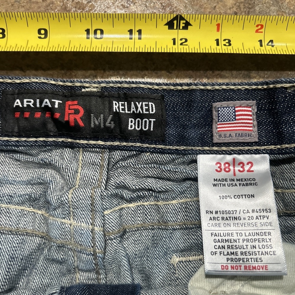 Ariat FR M4 Jeans Mens 38x32 Relaxed Boot Flame Resistant Thick Stitch Western - Picture 5 of 9